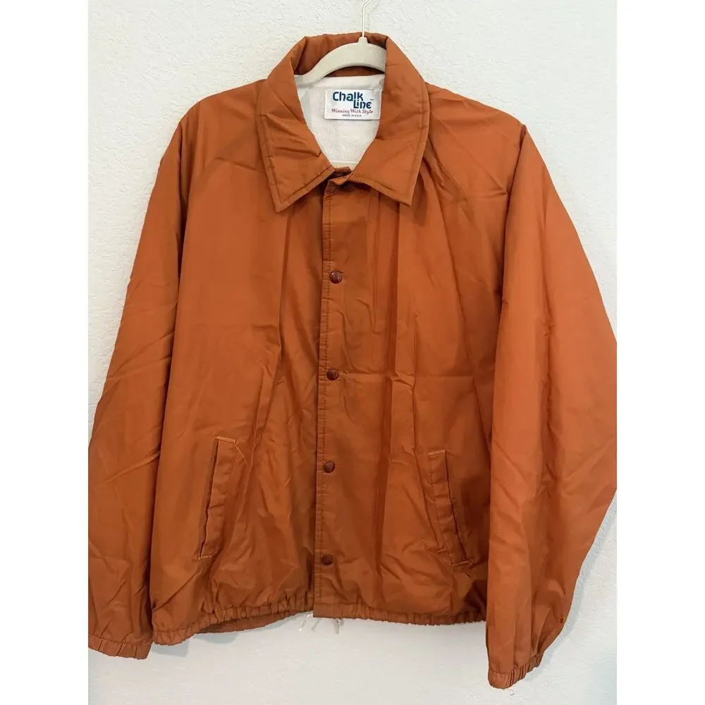 VTG Chalk Line Texas Longhorns Orange Embroidered Windbreaker Jacket Vintage L